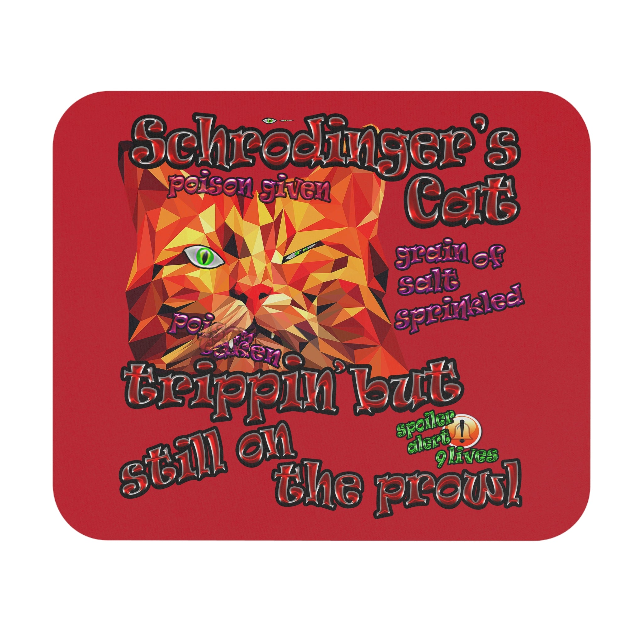 schrodinger's cat - Mouse Pad (Rectangle) (dark red)