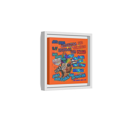drop the beat - framed canvas art (orange)