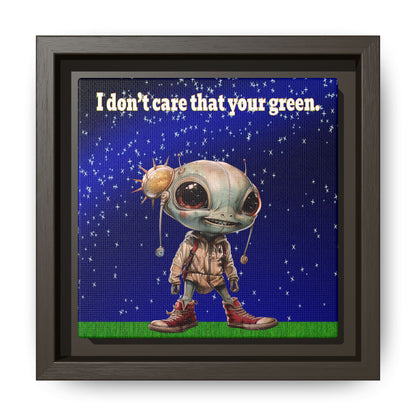 I don't care that your green - framed canvas art ('snoops' background)