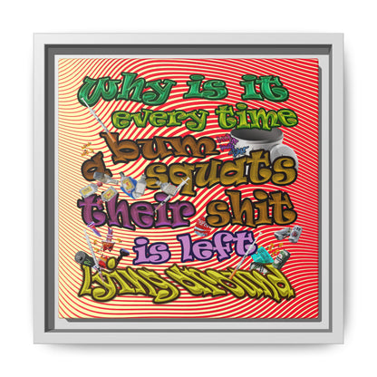 the bum's shit - framed canvas art (yellow-orange wave)