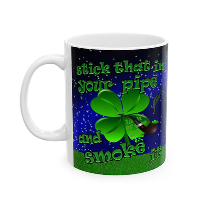 celtics logo - White Mug ('snoops' background)