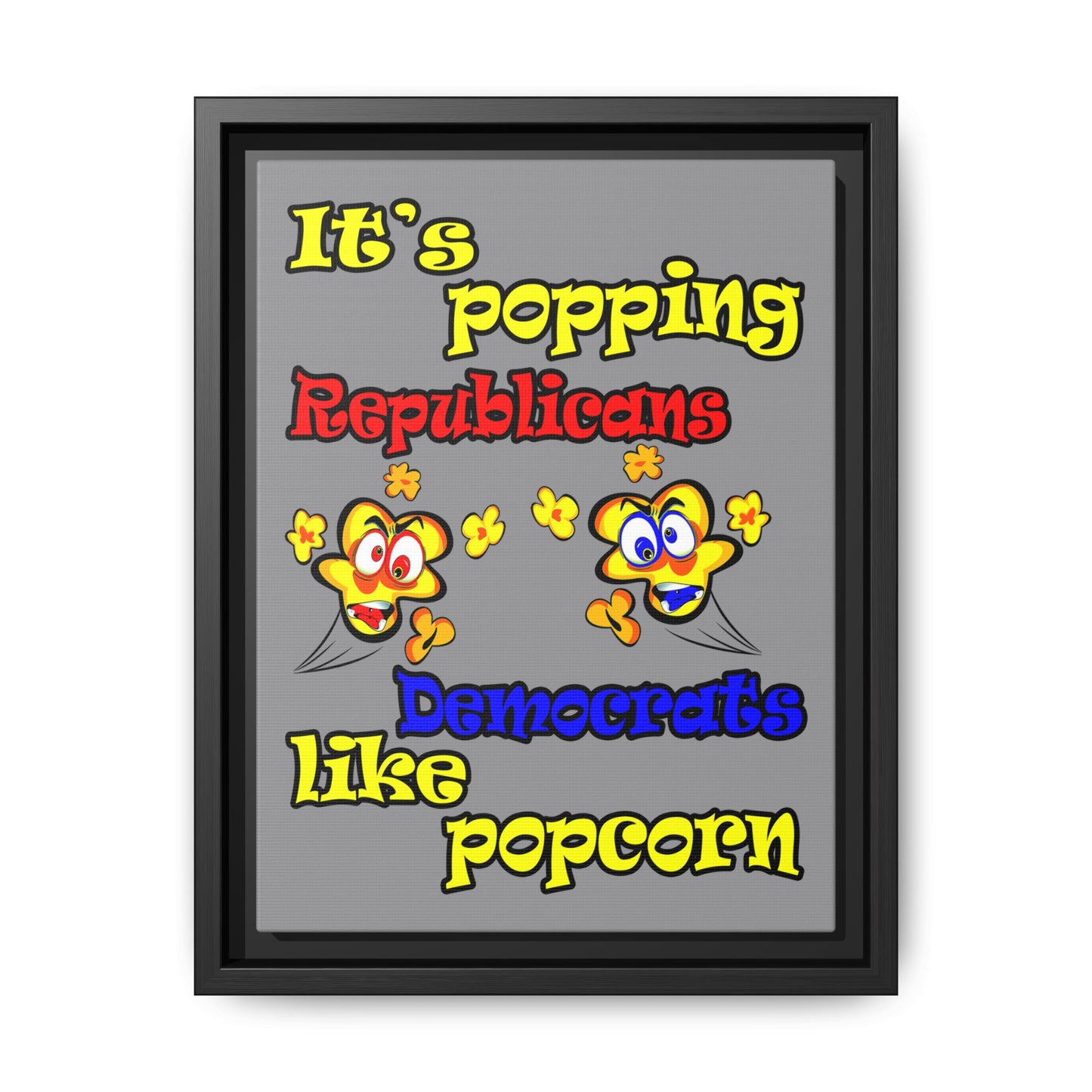 popping like popcorn - framed canvas art (grey)