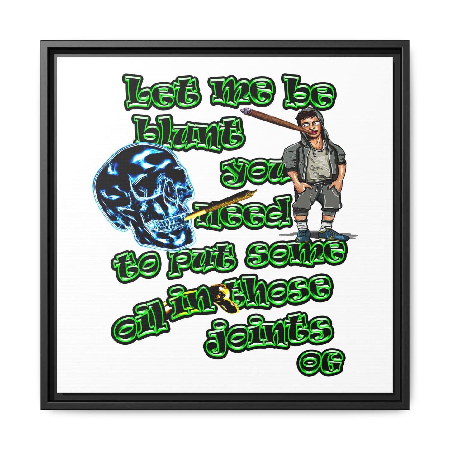 og - framed canvas art (white)