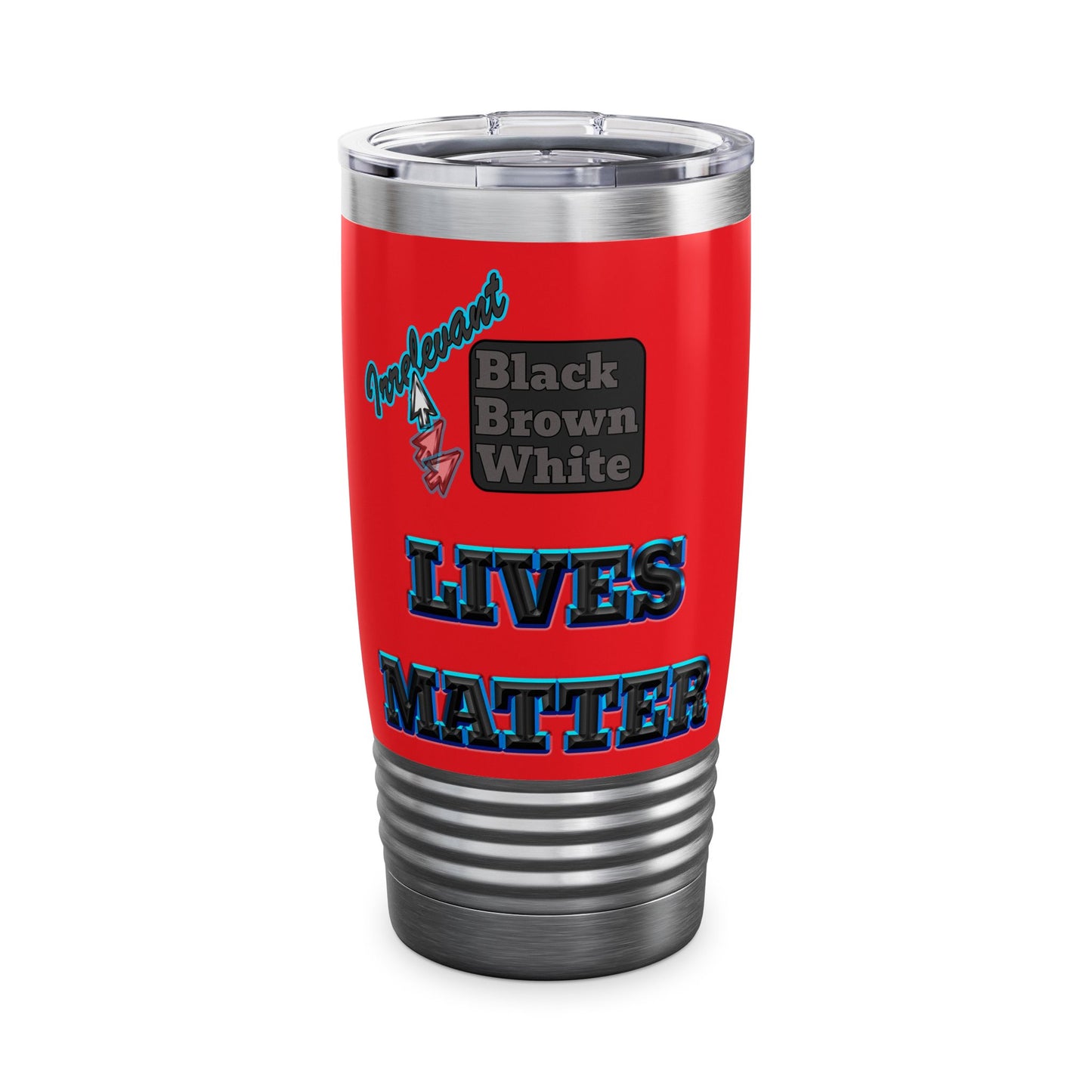 irrelevant - Ringneck Tumbler, 20oz (red)