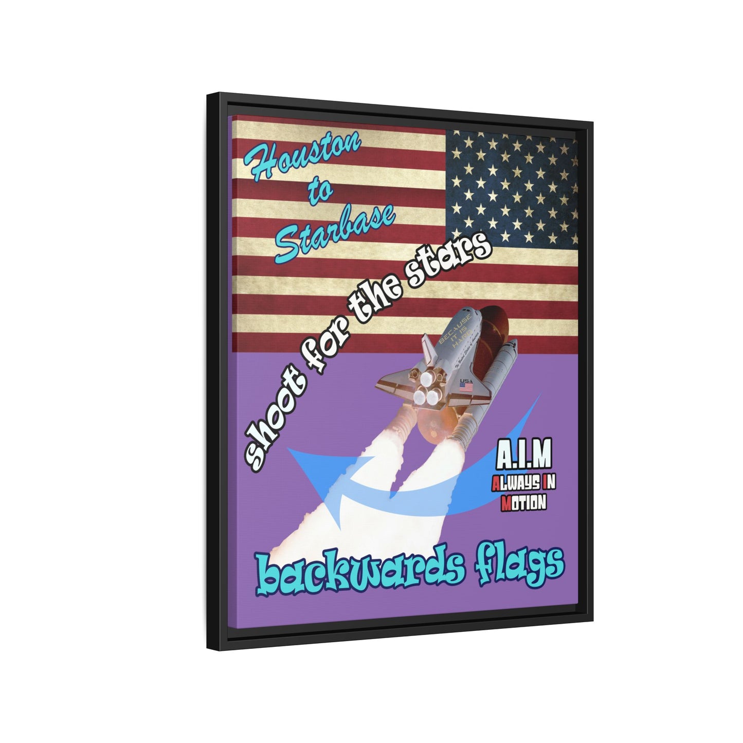 shoot for the stars - framed canvas art (light purple)