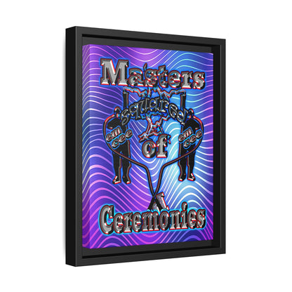 em cee squared - framed canvas art (purple wave)