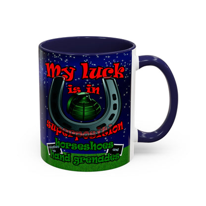 my luck - Accent Mug ('snoops' background)