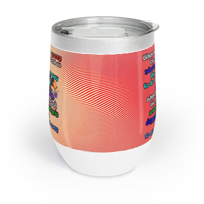 doggystyle - Chill Wine Tumbler (yellow-orange wave)