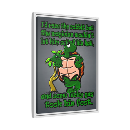 turtle race - framed canvas art (grey-light grey)