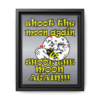 shoot the moon again - framed canvas art (brushed nickel)