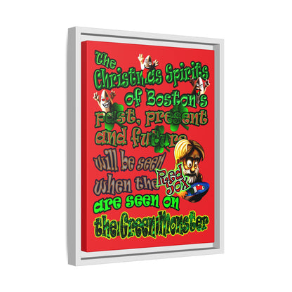 christmas spirits of boston - framed canvas art (red)