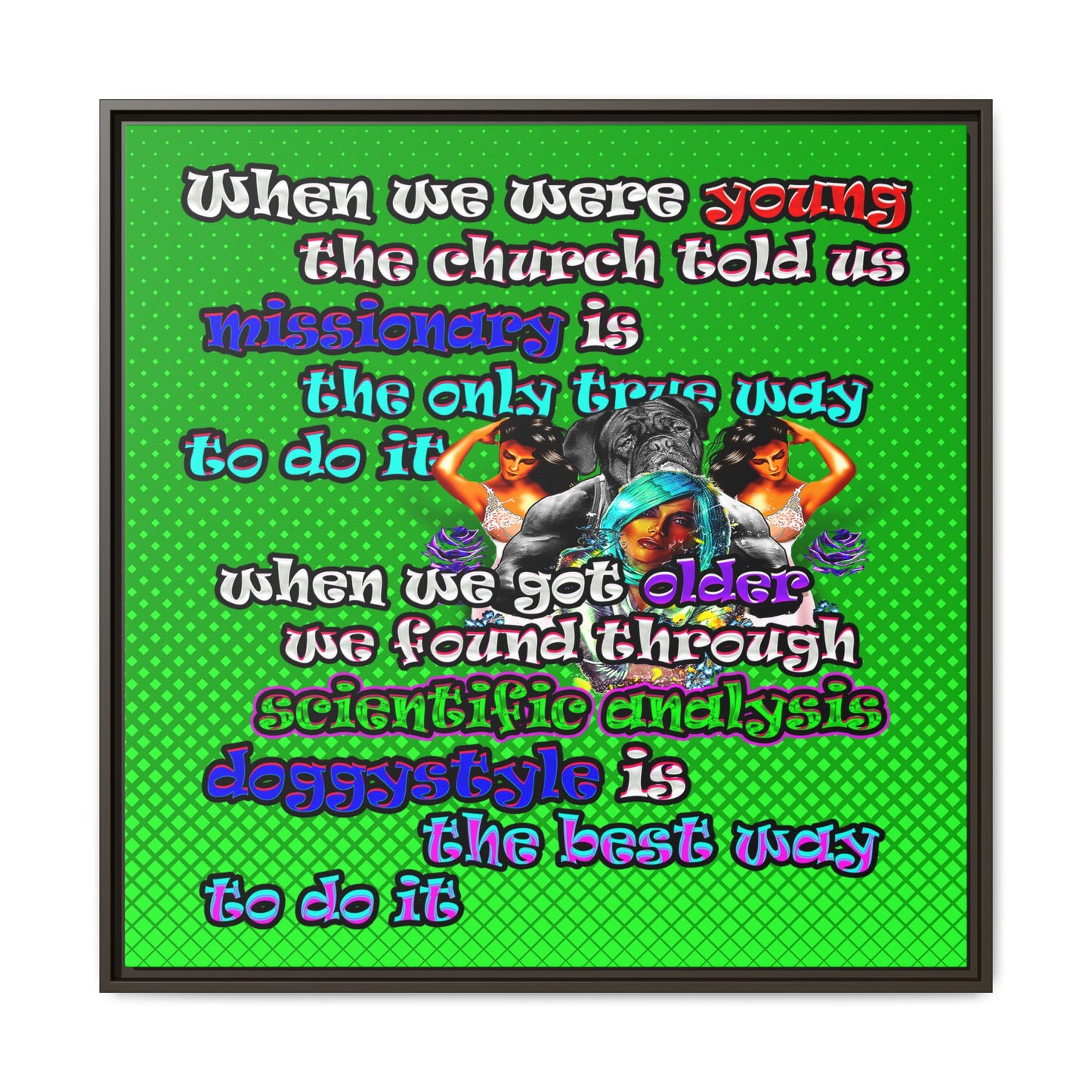 doggystyle - framed canvas art (logo green)