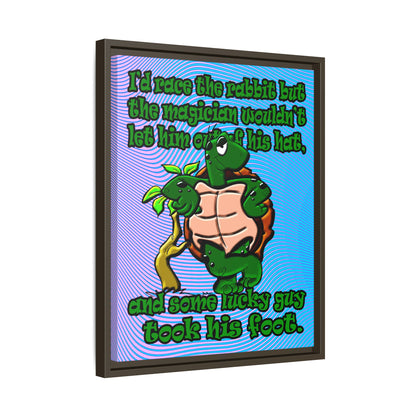 turtle race - framed canvas art (light blue-purple wave)