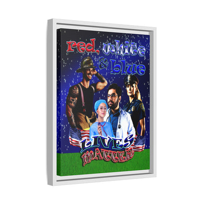 rw&b lives matter - framed canvas art ('snoops' background)
