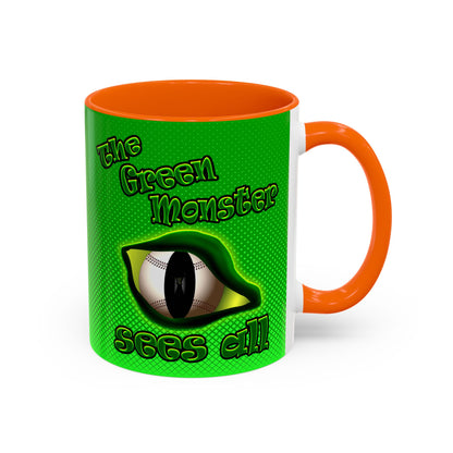 green monster - Accent Mug (logo green)