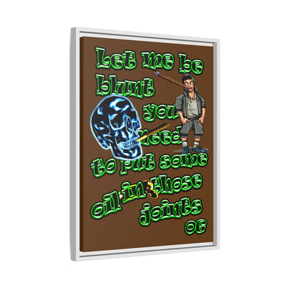og - framed canvas art (brown)