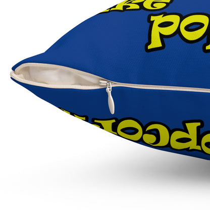 popping like popcorn - Spun Polyester Square Pillow - (dark blue)