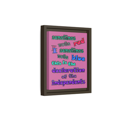 declaration of the independents - framed canvas art (light pink)
