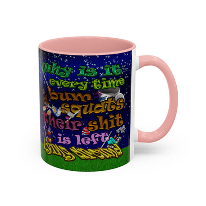 the bum's shit - Accent Mug ('snoops' background)