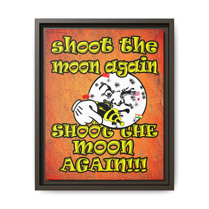 shoot the moon again - framed canvas art (burnt orange)