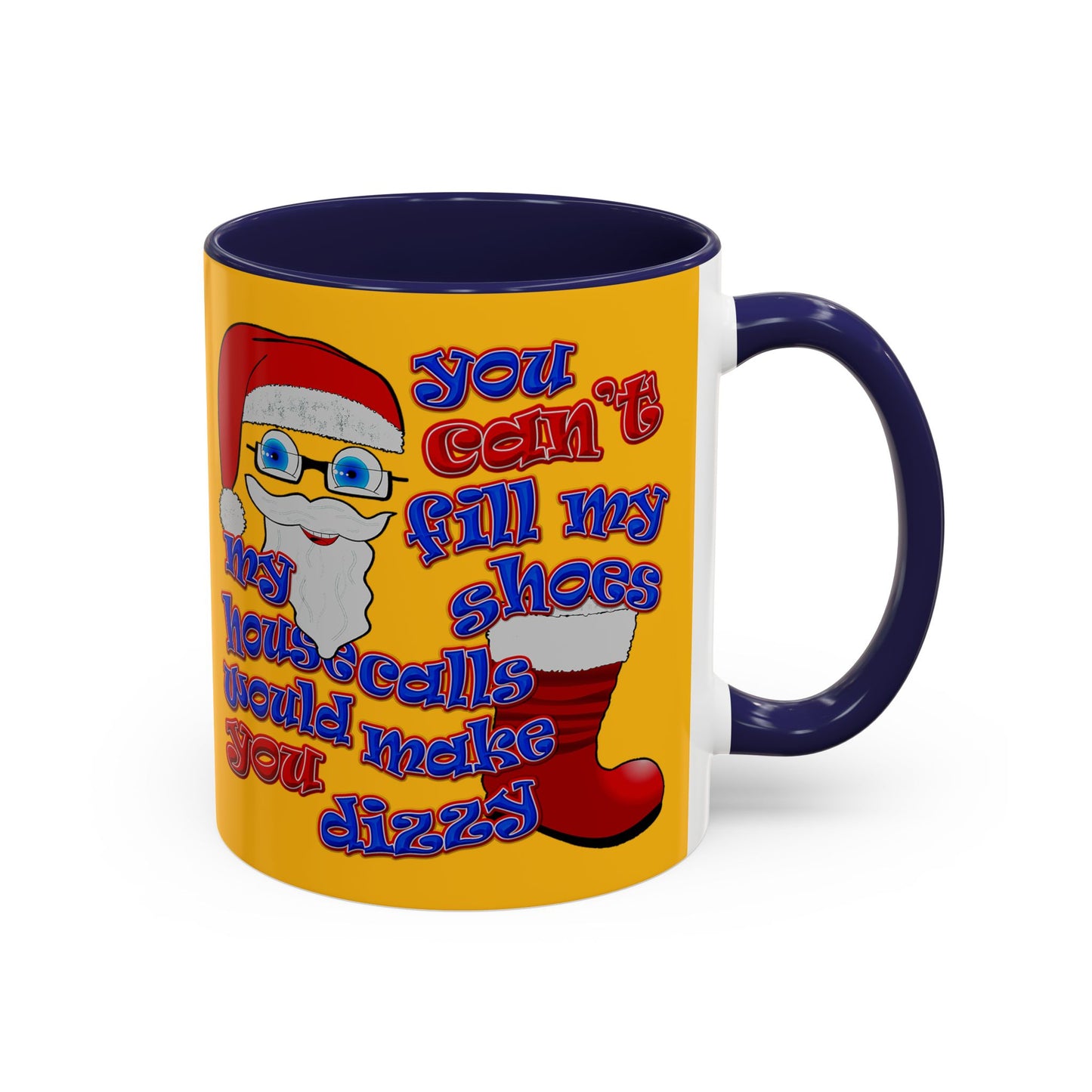 santa's shoes - Accent Mug (yellow)
