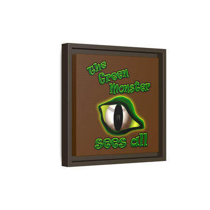 green monster - framed canvas art (brown)