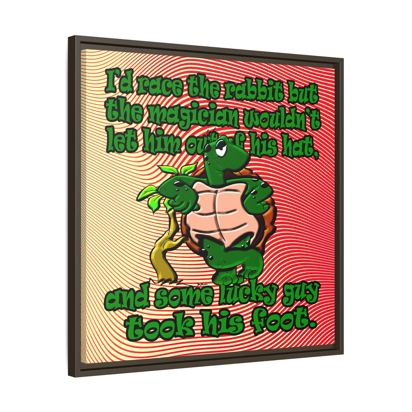 turtle race - framed canvas art (yellow-orange wave)