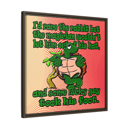 turtle race - framed canvas art (yellow-orange wave)