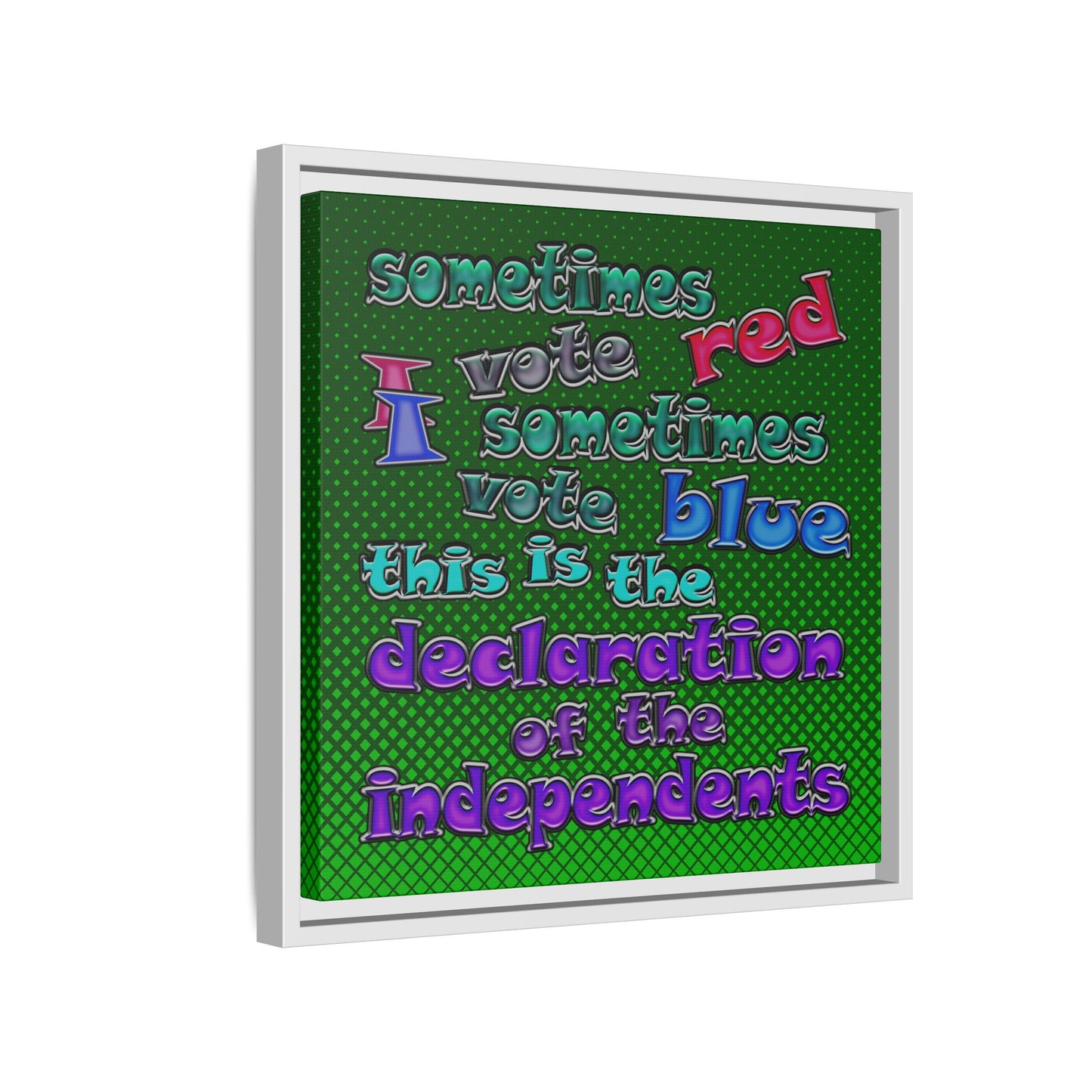 declaration of the independents - framed canvas art (logo green)