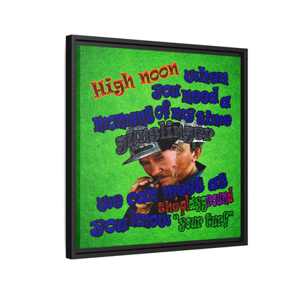 high noon - framed canvas art (green turf)