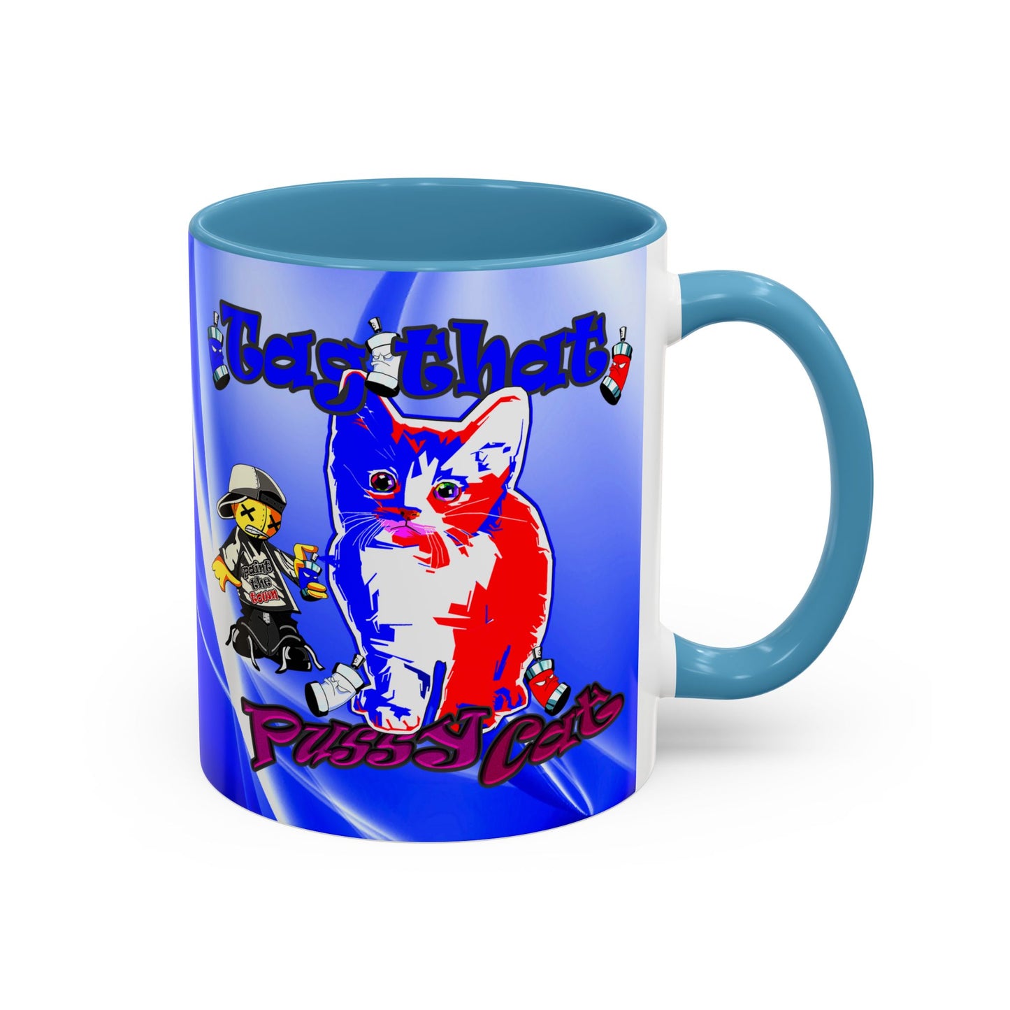 tag that - Accent Mug (blue-white wave)