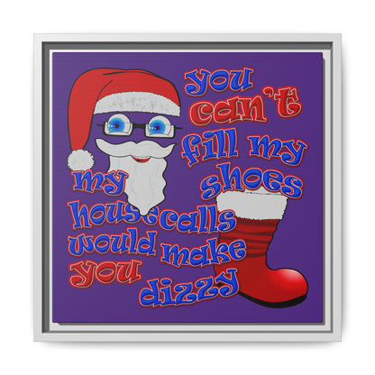 santa's shoes - framed canvas art (purple)