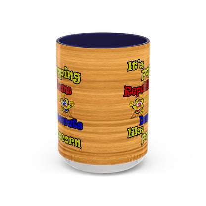 popping like popcorn - Accent Mug (butterscotch wood finish)