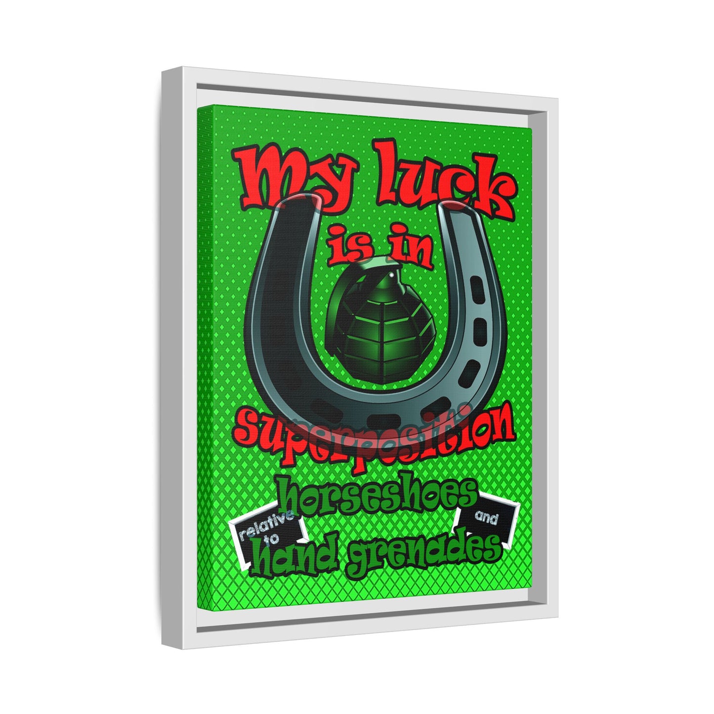 my luck - framed canvas art (logo green)