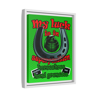 my luck - framed canvas art (logo green)