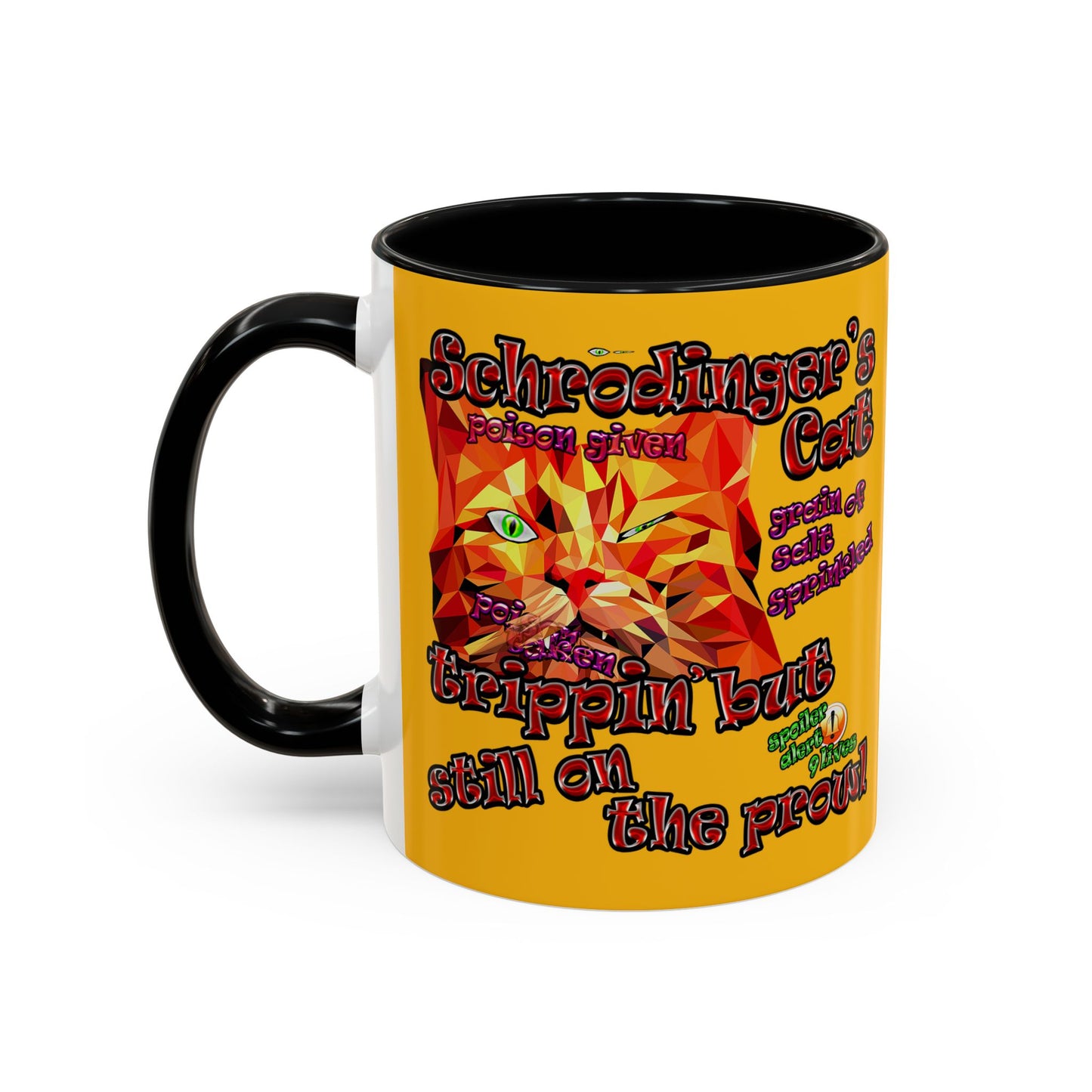 schrodinger's cat - Accent Mug (yellow)