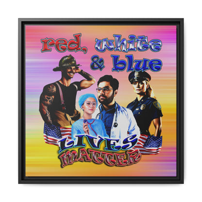 rw&b lives matter - framed canvas art (color blur)