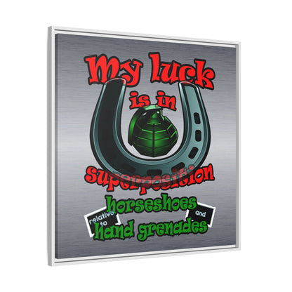 my luck - framed canvas art (brushed nickel)