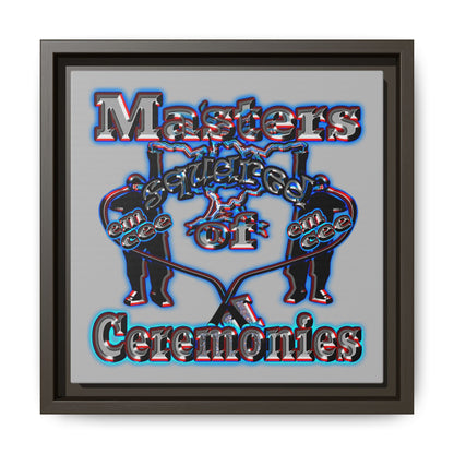 em cee squared - framed canvas art (light grey)