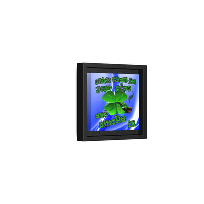 stick that in your pipe and smoke it - framed canvas art (blue-white wave)