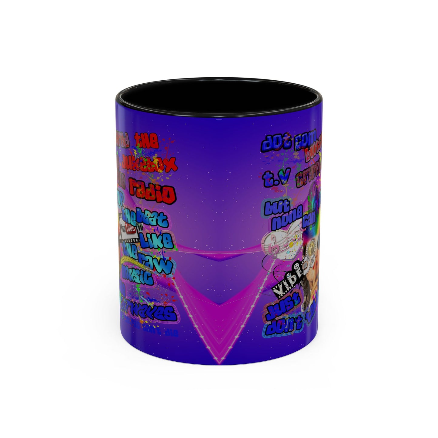 drop the beat - Accent Mug (purple-pink wave)