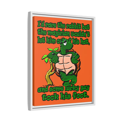 turtle race - framed canvas art (orange)