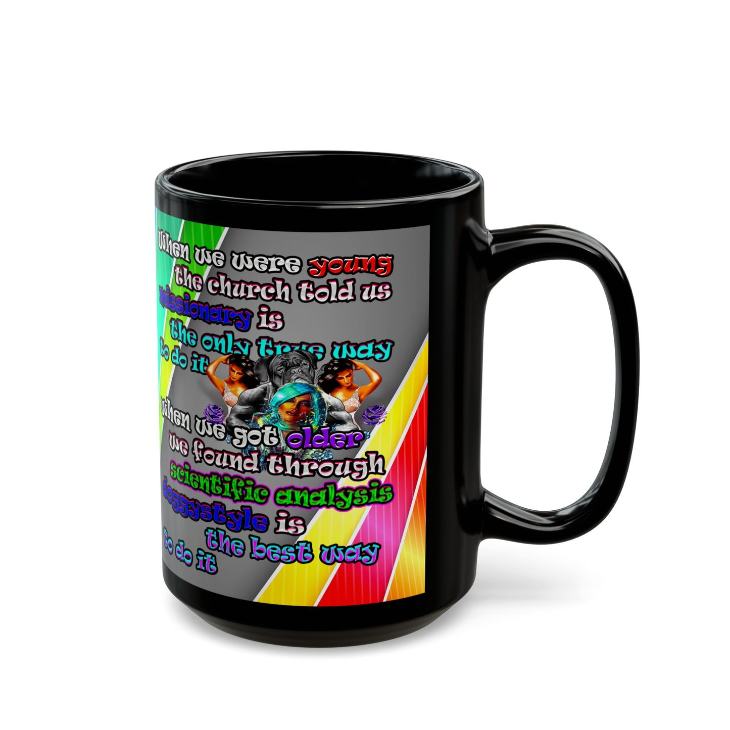 doggystyle - Black Mug (rainbow split)