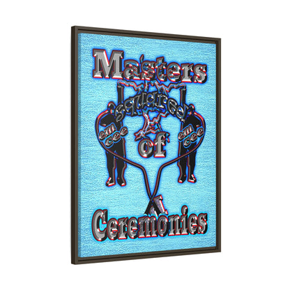 em cee squared - framed canvas art (faded blue)