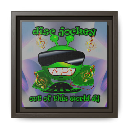 disc jockey - framed canvas art (grey-pink wave)