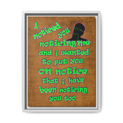 noticed you noticing - framed canvas art (brown papyrus)