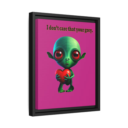 I don't care that your grey - framed canvas art (pink)