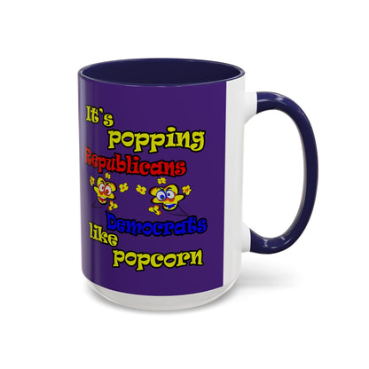 popping like popcorn - Accent Mug (purple)
