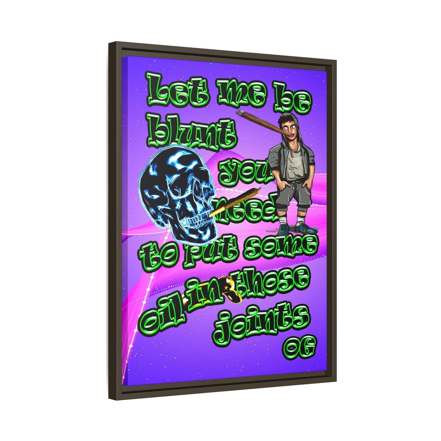 og - framed canvas art (purple-pink wave)