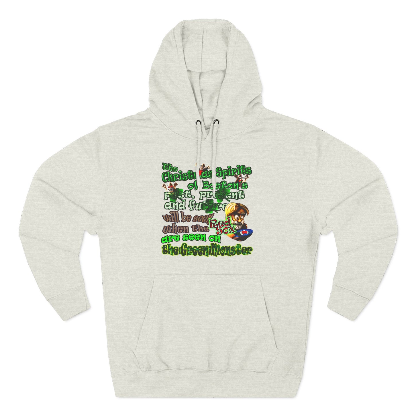 christmas spirits of boston - Three-Panel Fleece Hoodie